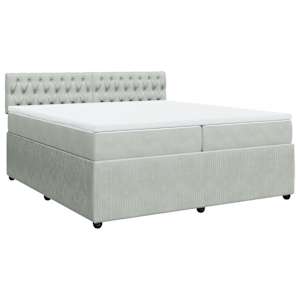 Box spring postel s matrací světle šedá 200x200 cm samet - obrázek 3