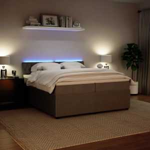Box spring postel s matrací světle šedá 200x200 cm samet - obrázek 5