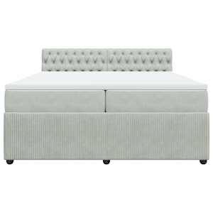 Box spring postel s matrací světle šedá 200x200 cm samet - obrázek 6