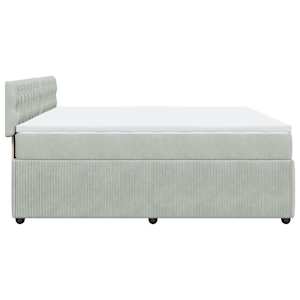 Box spring postel s matrací světle šedá 200x200 cm samet - obrázek 7