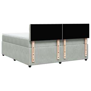 Box spring postel s matrací světle šedá 200x200 cm samet - obrázek 8