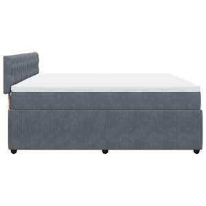 Box spring postel s matrací tmavě šedá 200x200 cm samet - obrázek 7