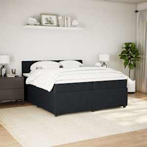 Box spring postel s matrací černá 200x200 cm samet - obrázek 4
