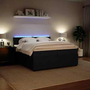Box spring postel s matrací černá 200x200 cm samet - obrázek 5