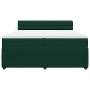 Box spring postel s matrací tmavě zelená 200x200 cm samet - obrázek 6