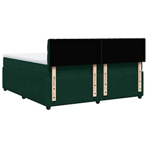 Box spring postel s matrací tmavě zelená 200x200 cm samet - obrázek 8