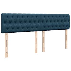 Box spring postel s matrací modrá 200 x 200 cm samet - obrázek 9