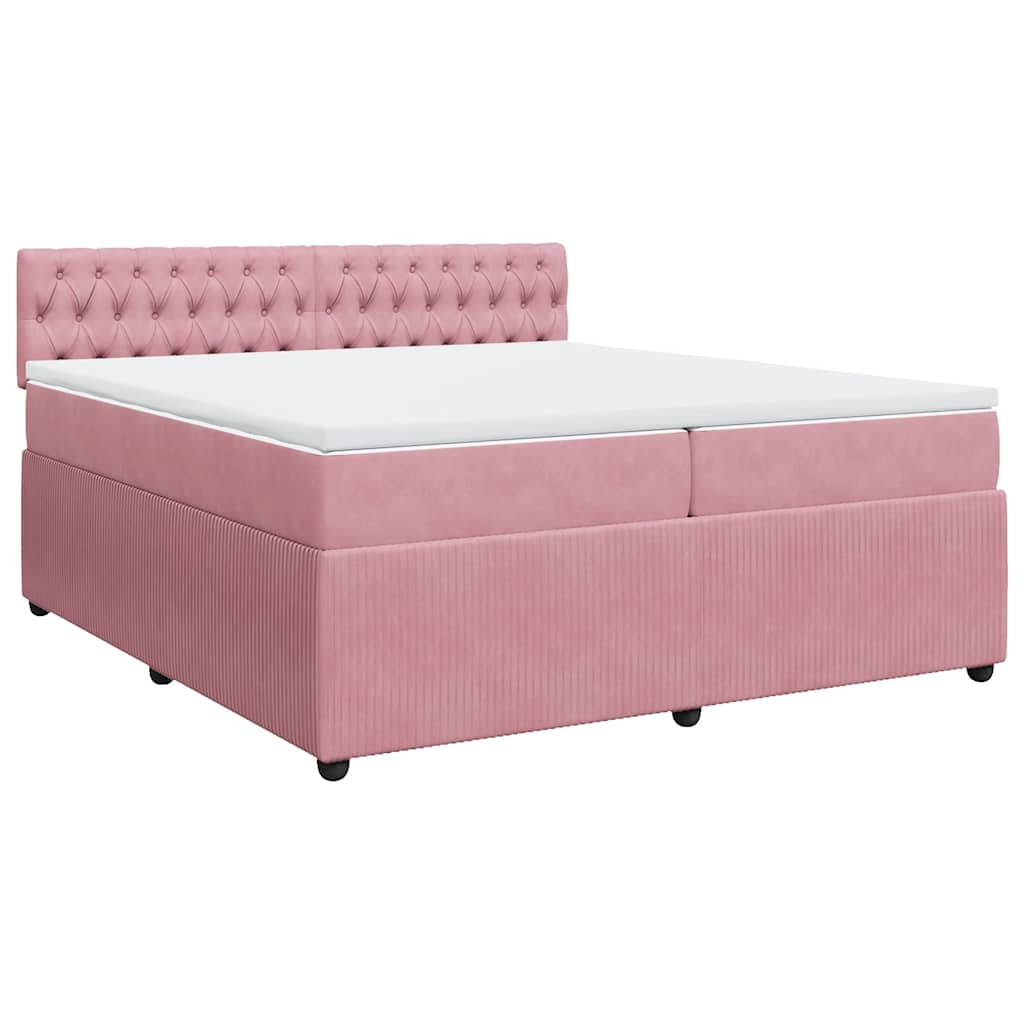 Thumbnail - vidaXL Boxspringbett mit Matratze Rosa 200x200 cm Samt