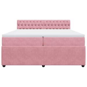 Box spring postel s matrací růžová 200x200 cm samet - obrázek 6