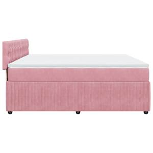 Box spring postel s matrací růžová 200x200 cm samet - obrázek 7