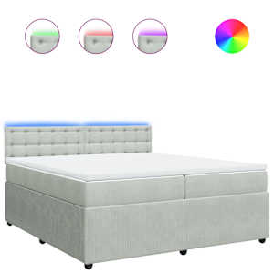 Box spring postel s matrací světle šedá 200x200 cm samet - obrázek 2