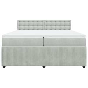 Box spring postel s matrací světle šedá 200x200 cm samet - obrázek 6