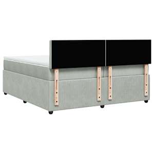 Box spring postel s matrací světle šedá 200x200 cm samet - obrázek 8