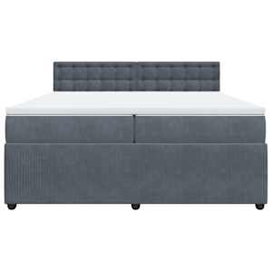 Box spring postel s matrací tmavě šedá 200x200 cm samet - obrázek 6