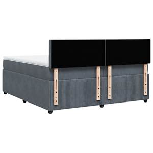 Box spring postel s matrací tmavě šedá 200x200 cm samet - obrázek 8