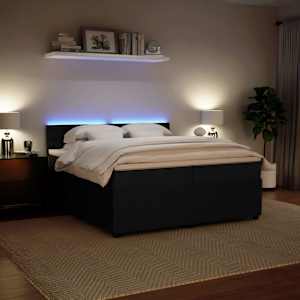 Box spring postel s matrací černá 200x200 cm samet - obrázek 5