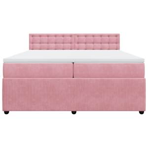 Box spring postel s matrací růžová 200x200 cm samet - obrázek 6