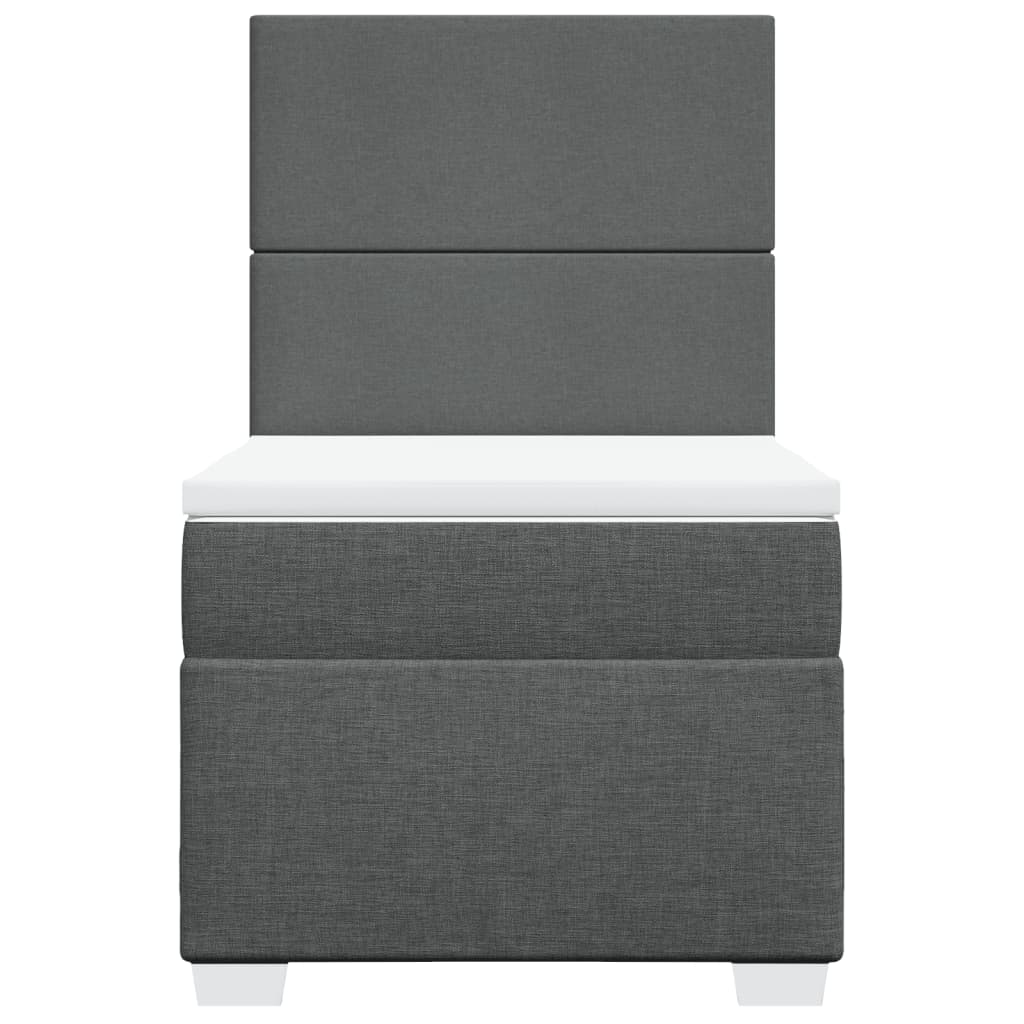 vidaXL Boxspring met matras stof donkergrijs 80x200 cm grijs, foto 4