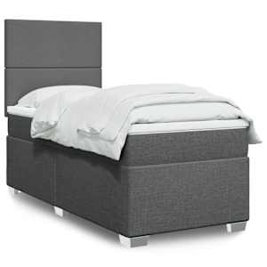 Box spring postel s matrací tmavě šedá 80 x 200 cm textil - obrázek 1