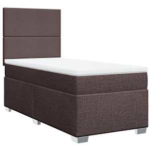 Box spring postel s matrací tmavě hnědá 80x200 cm textil - obrázek 2