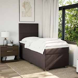 Box spring postel s matrací tmavě hnědá 80x200 cm textil - obrázek 3