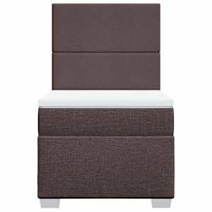 Box spring postel s matrací tmavě hnědá 80x200 cm textil - obrázek 4
