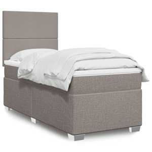 Box spring postelja z vzmetnico taupe 80x200 cm blago