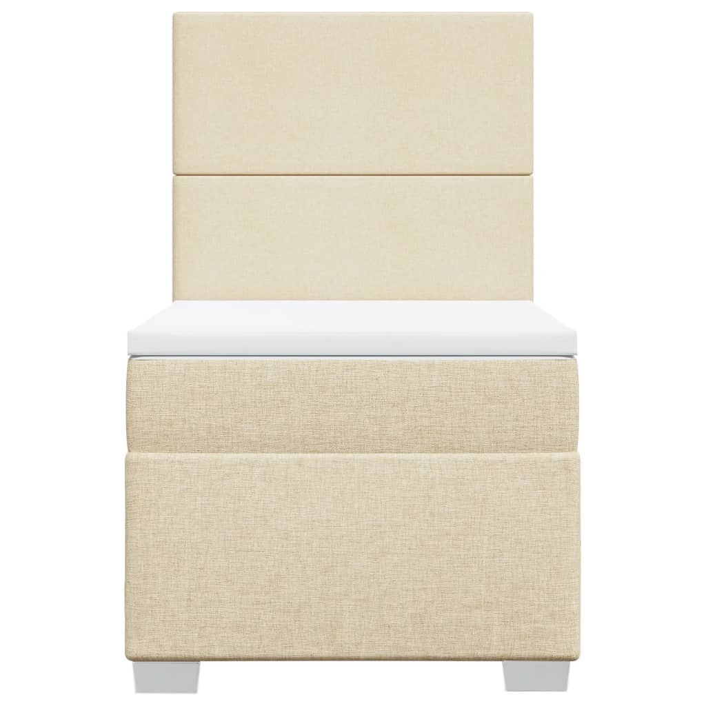 vidaXL Boxspring met matras stof crèmekleurig 80x200 cm, foto 4