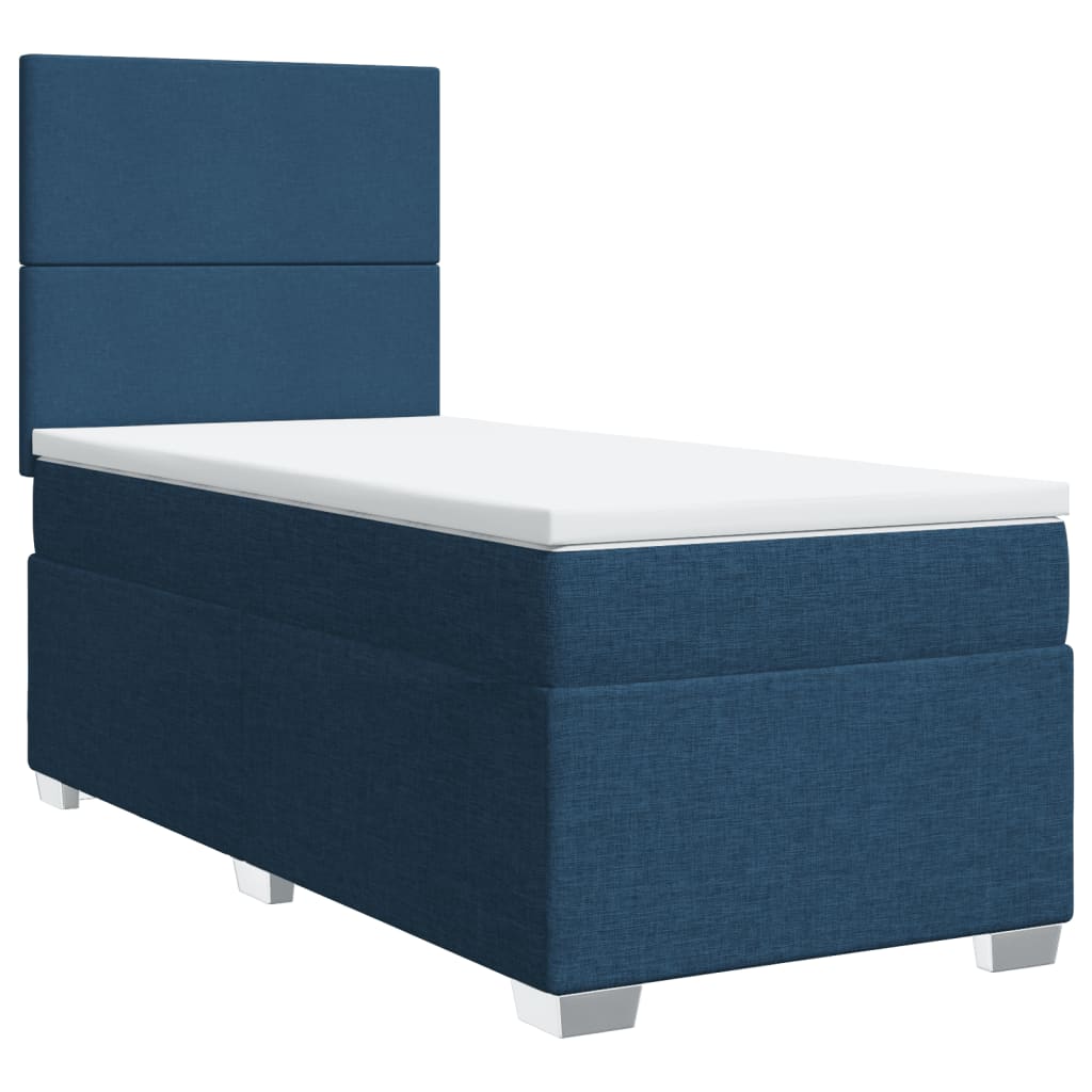 vidaXL Box spring postel s matrací modrá 80x200 cm textil