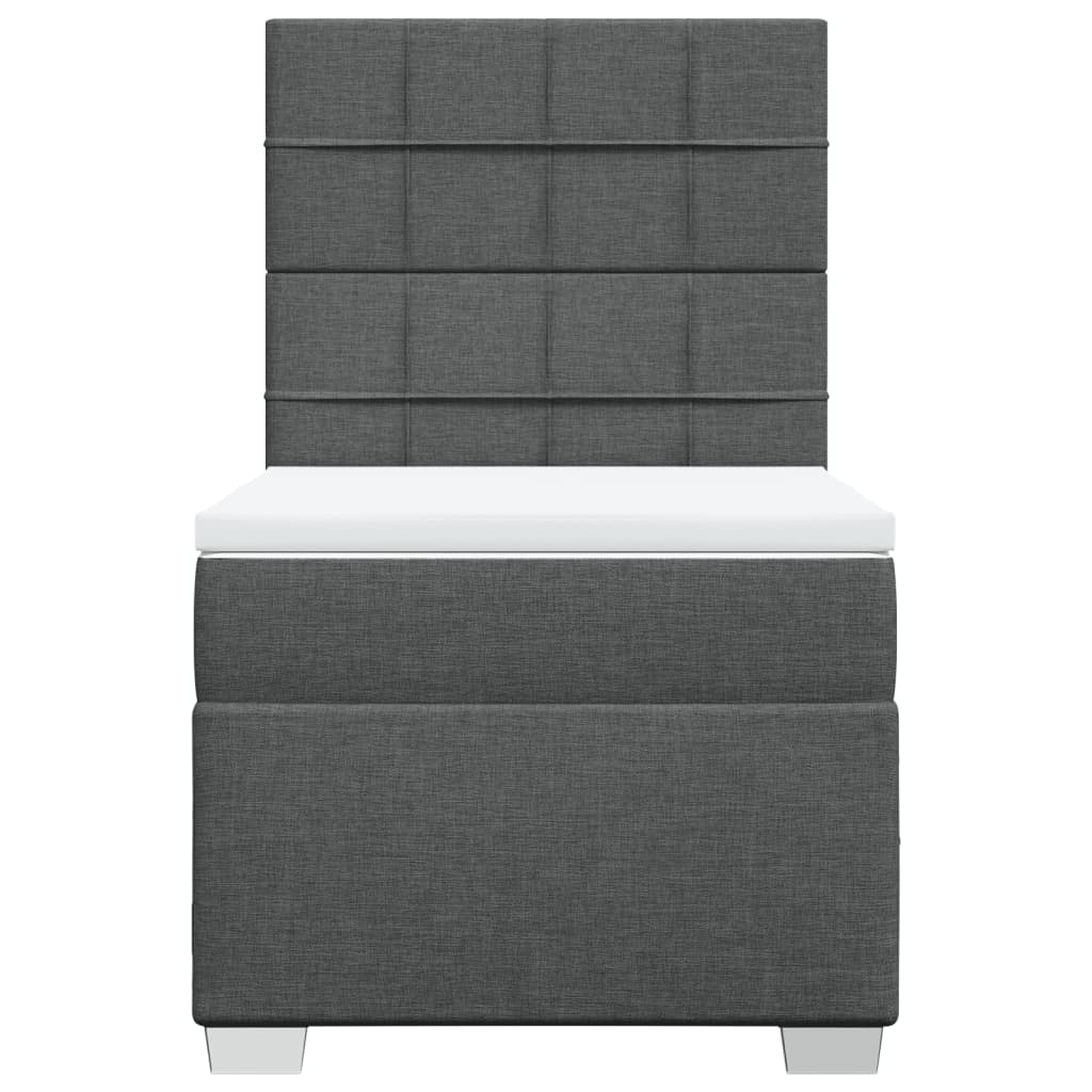 vidaXL Boxspring met matras stof donkergrijs 80x200 cm grijs, foto 4