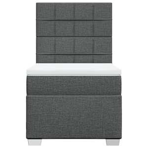 Box spring postel s matrací tmavě šedá 80 x 200 cm textil - obrázek 4