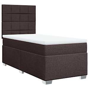 Box spring postel s matrací tmavě hnědá 80x200 cm textil - obrázek 2