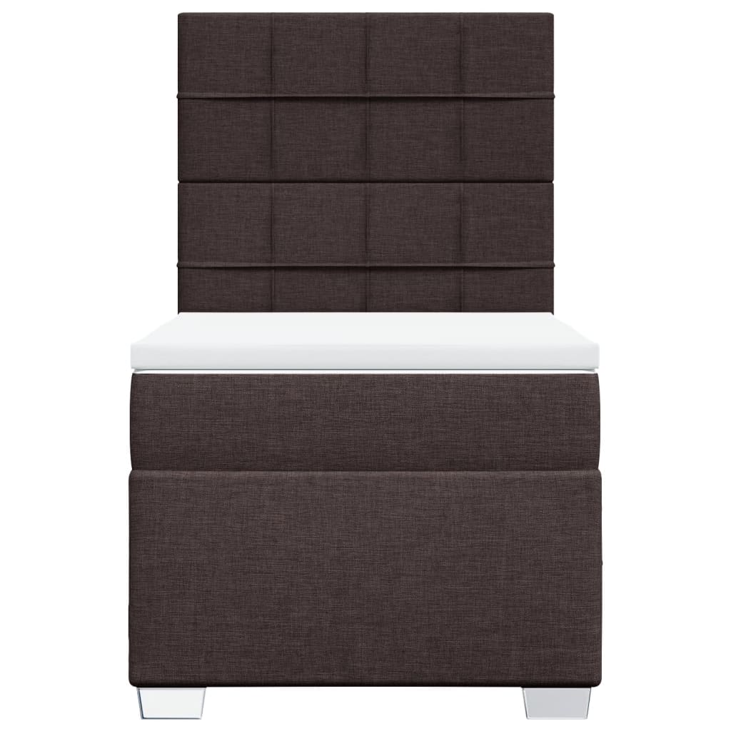 vidaXL Boxspring met matras stof donkerbruin 80x200 cm bruin, foto 2