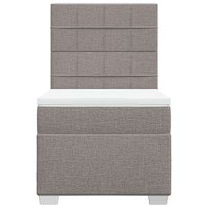 Box spring postel s matrací taupe 80x200 cm textil - obrázek 4