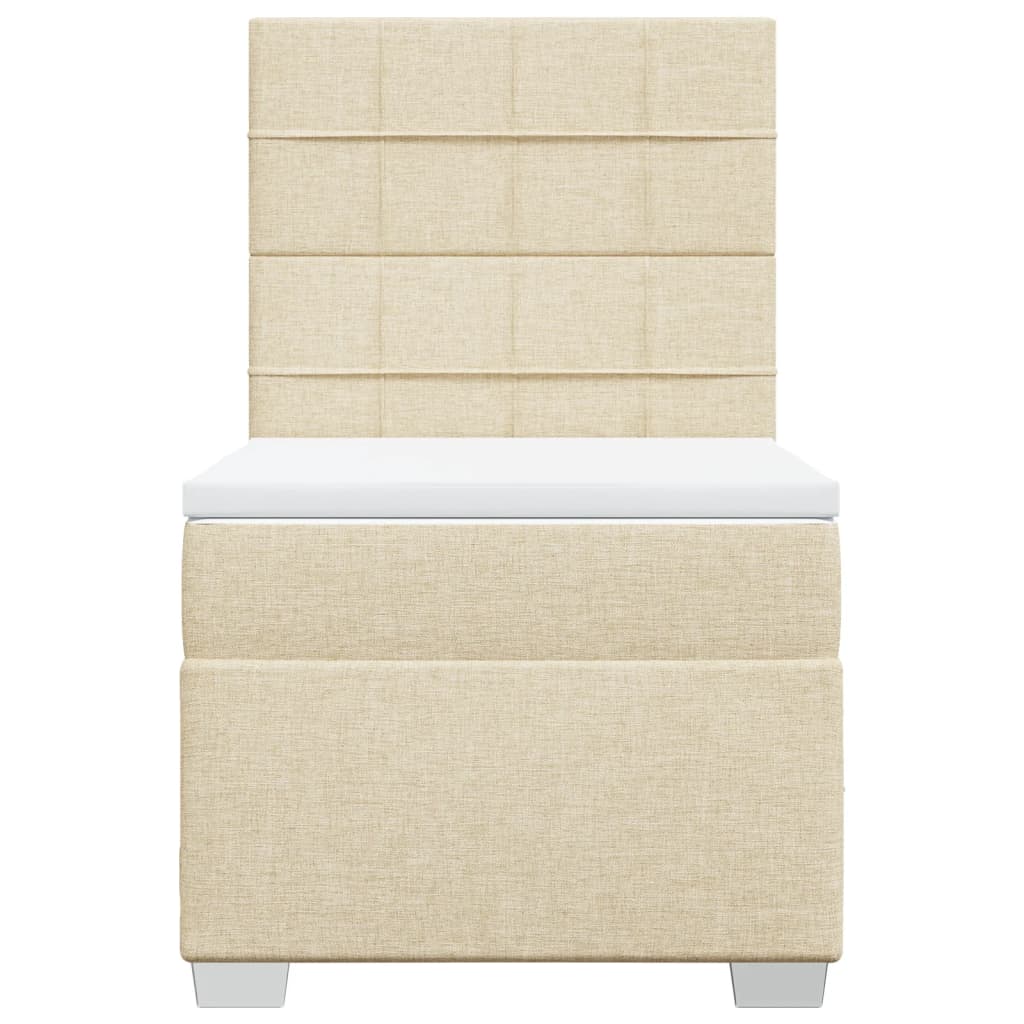 vidaXL Boxspring met matras stof crèmekleurig 80x200 cm, foto 4