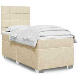 Box spring postel s matrací krémová 80 x 200 cm textil - obrázek 1