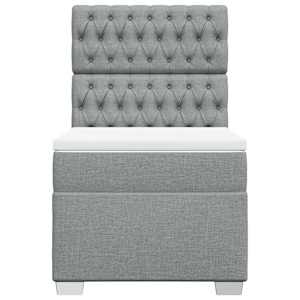 Box spring postel s matrací světle šedá 80 x 200 cm textil - obrázek 4