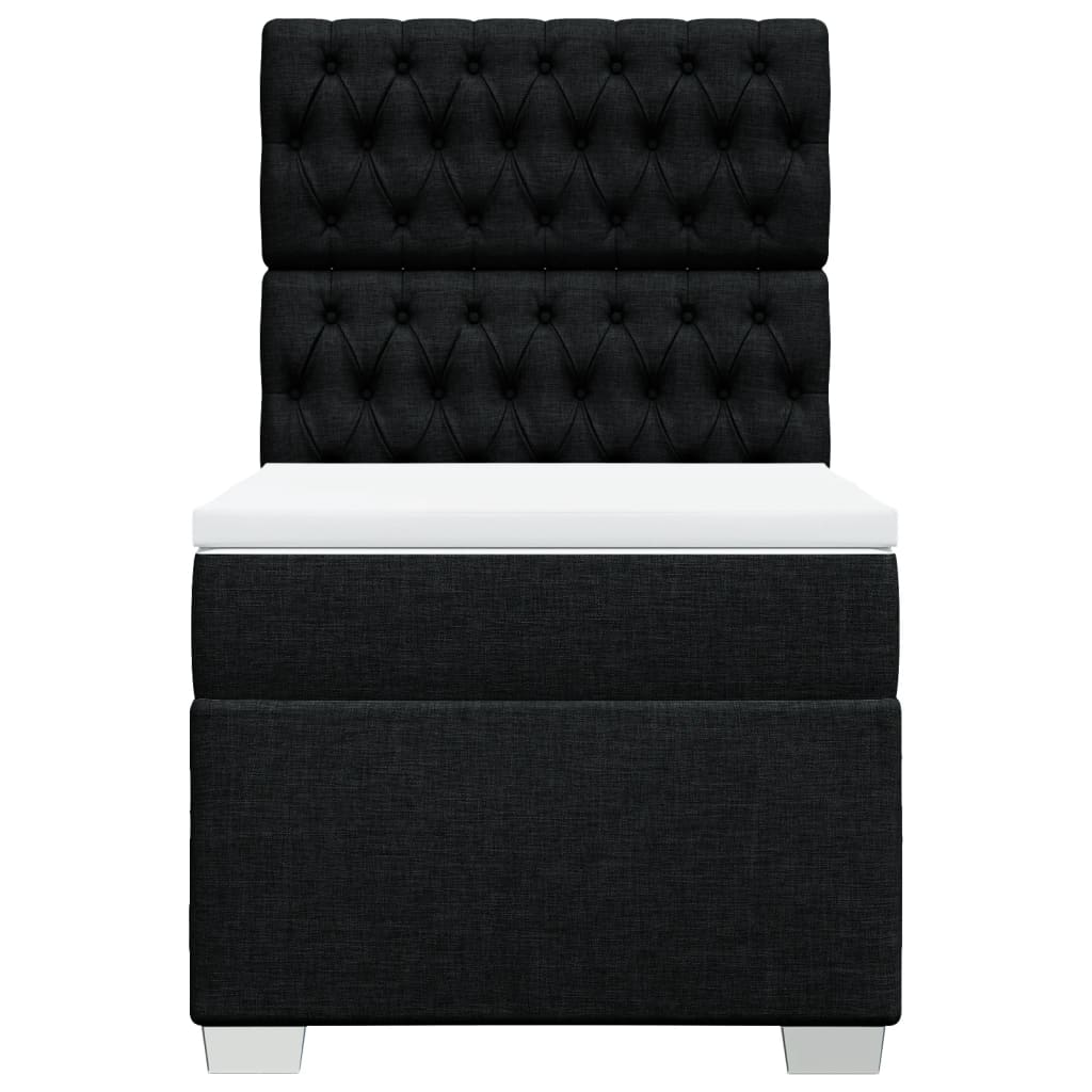 vidaXL Boxspring met matras stof zwart 80x200 cm, foto 4