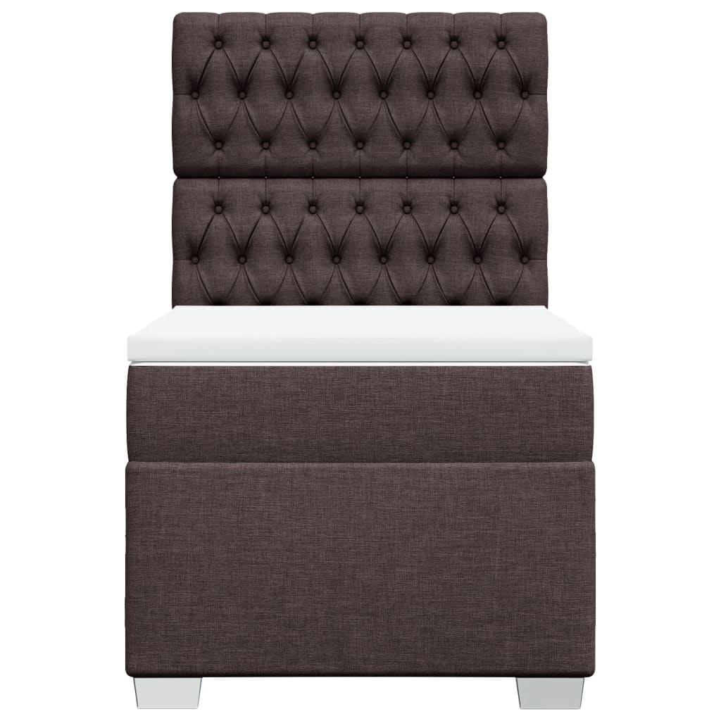 vidaXL Boxspring met matras stof donkerbruin 80x200 cm bruin, foto 4