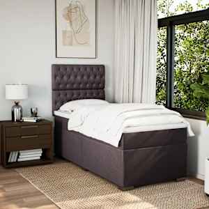 Box spring postel s matrací tmavě hnědá 80x200 cm textil - obrázek 3