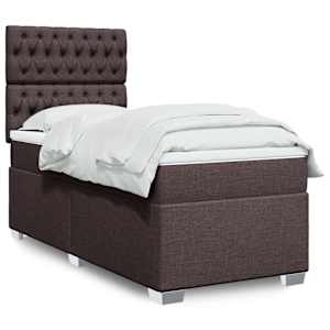 Box spring postel s matrací tmavě hnědá 80x200 cm textil - obrázek 1