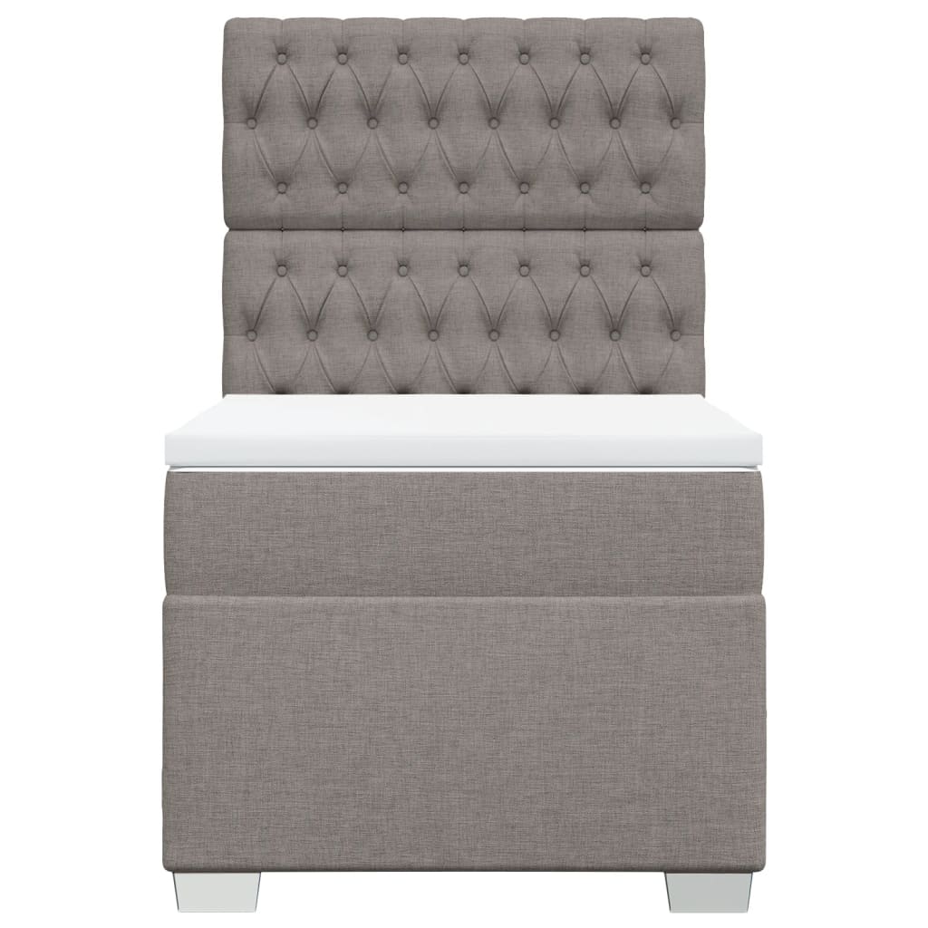 vidaXL Boxspring met matras stof taupe 80x200 cm, foto 4