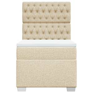 Box spring postel s matrací krémová 80 x 200 cm textil - obrázek 4
