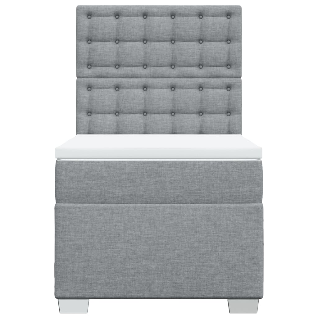 vidaXL Boxspring met matras stof lichtgrijs 80x200 cm grijs, foto 4
