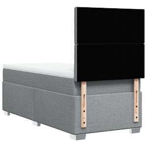 Box spring postel s matrací světle šedá 80 x 200 cm textil - obrázek 10