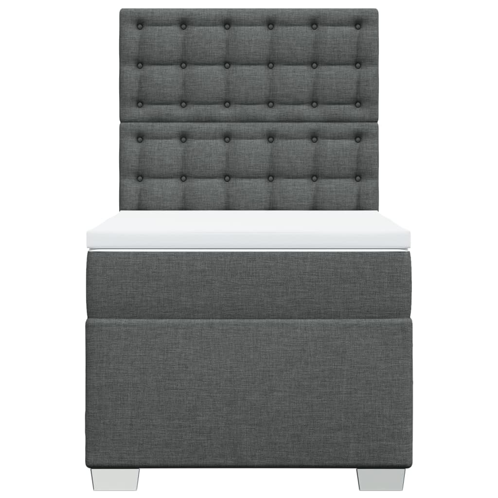 vidaXL Boxspring met matras stof donkergrijs 80x200 cm grijs, foto 4