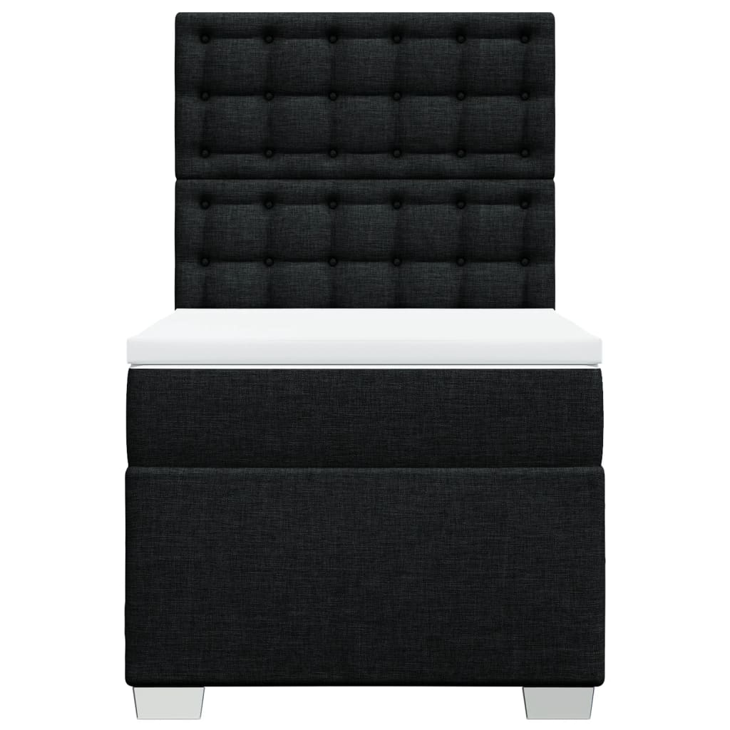 vidaXL Boxspring met matras stof zwart 80x200 cm, foto 4