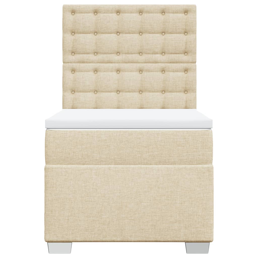 vidaXL Boxspring met matras stof crèmekleurig 80x200 cm, foto 4