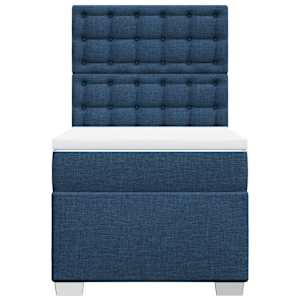 Box spring postel s matrací modrá 80x200 cm textil - obrázek 4