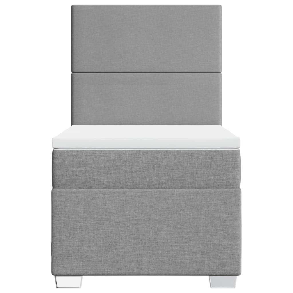 vidaXL Boxspring met matras stof lichtgrijs 90x190 cm grijs, foto 4